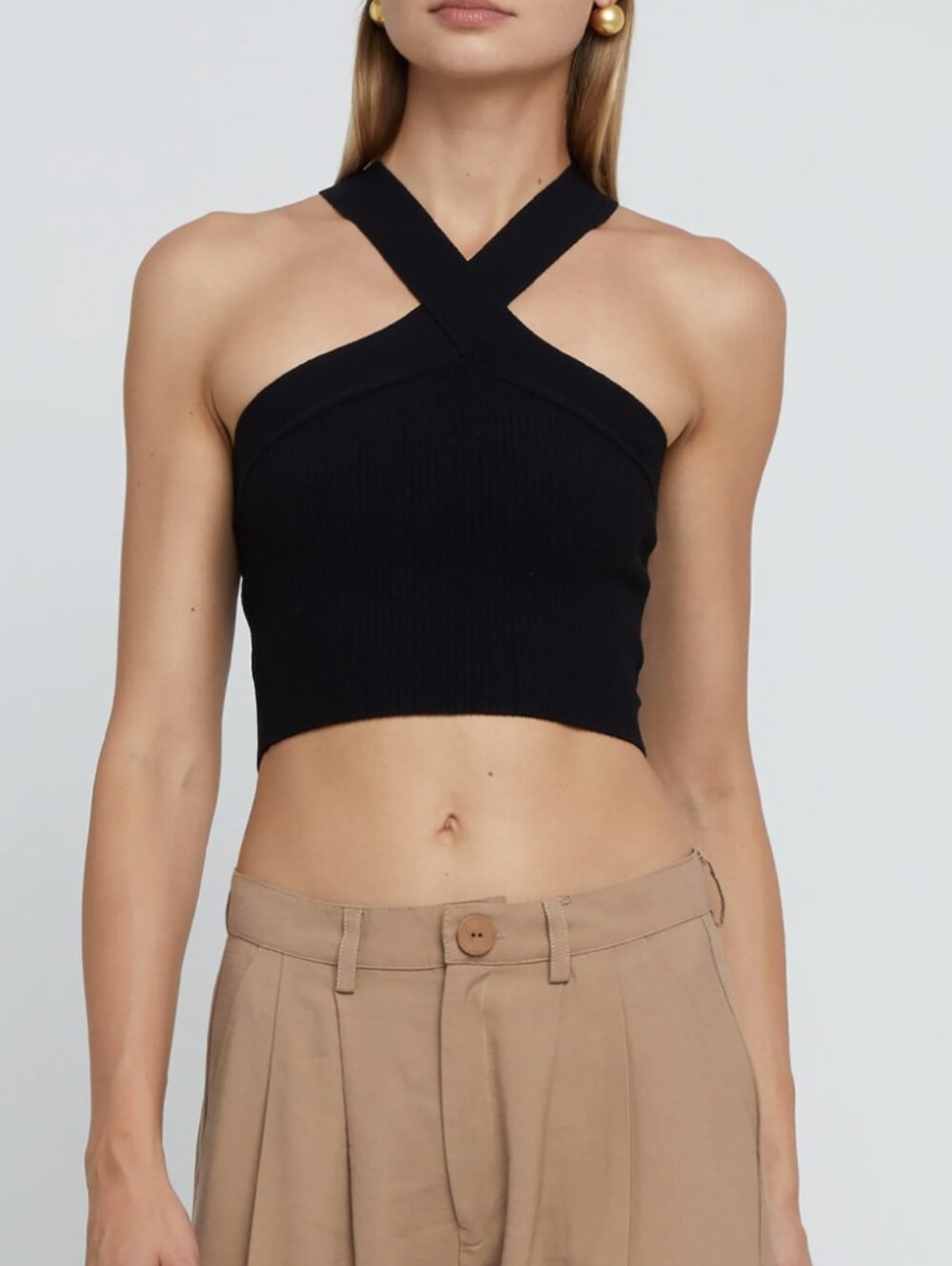 Topshop Crisscross Halter Crop Top